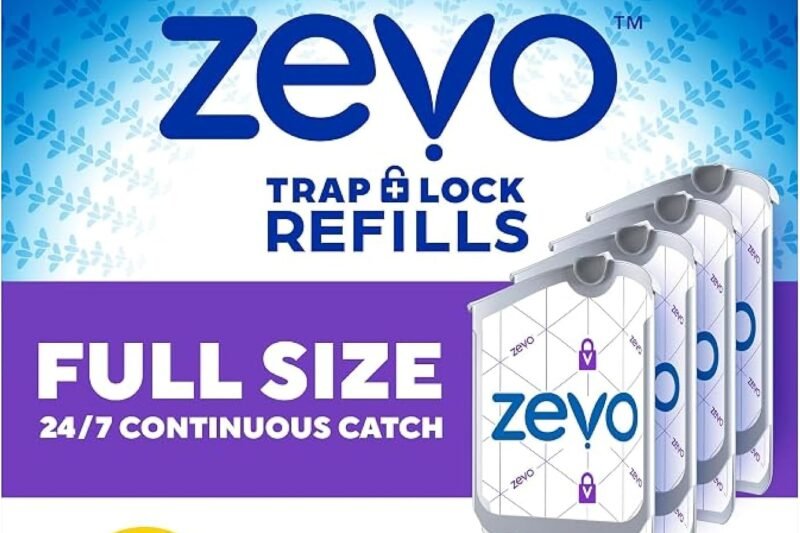 Zevo Flying Insect Trap Refill Cartridges for Fruit Flies & Gnats, 4 Count